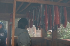 Salmon Camp 2016 - Katrina in Smokehouse