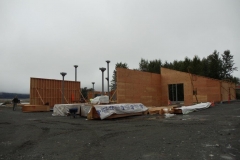 More walls up for the JKCHC, including 2 walls for Whale House exhibit area. 7-22-13